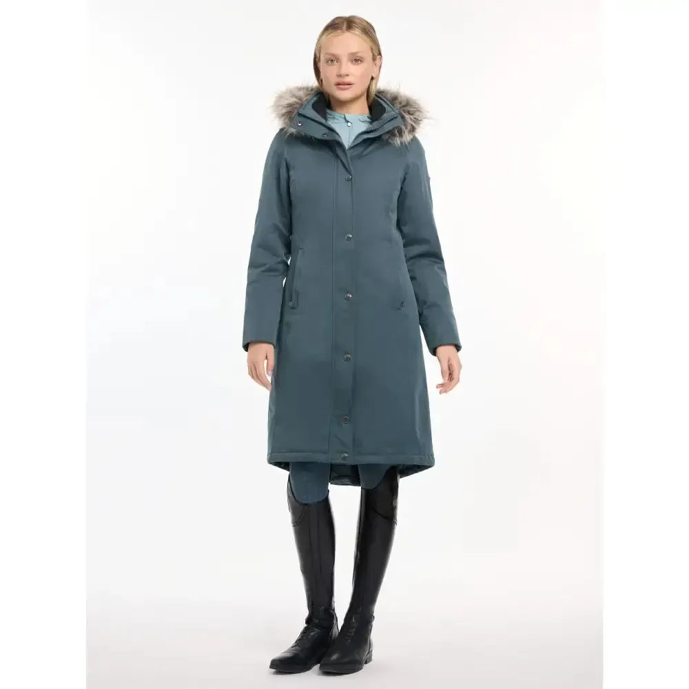 Lemieux Anya Waterproof Riding Coat Petrol UK 6 Petrol Outdoor Coats & Jackets