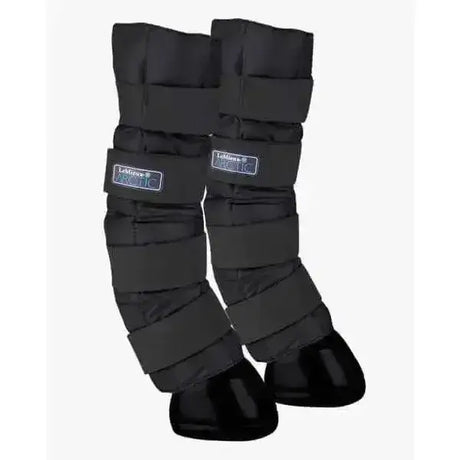 Black padded lemieux arctic ice boots with quilted design and adjustable straps for flexible ice boots therapy