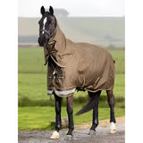 Brown lemieux arika 600d ripstop 50g turnout rug alpine with reflective trim and brand logo