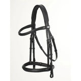 Black silver oiled leather lemieux arika cavesson leather bridle expertly crafted with silver hardware and diamond brand plaque
