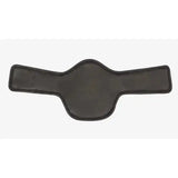 Black leather horse saddle pad with contoured design paired with lemieux arika contoured short stud girth brown