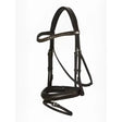 Black leather lemieux arika dressage bridle with silver fittings dressage bridle and stitched detailing