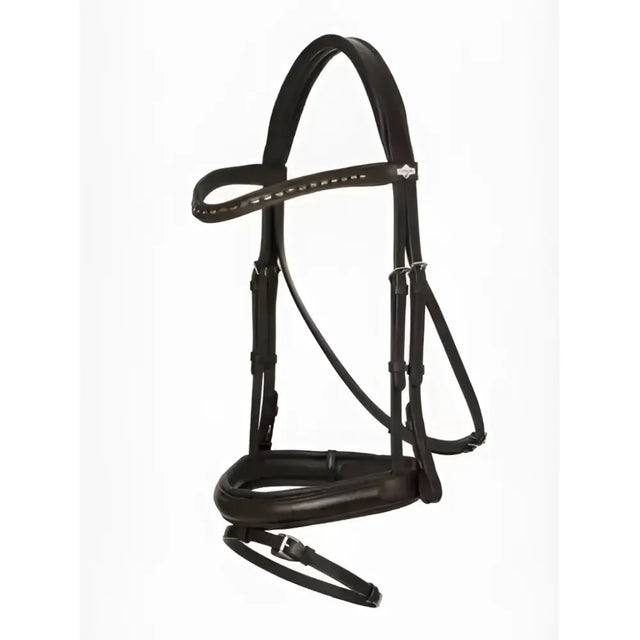 Black leather lemieux arika dressage bridle with silver fittings dressage bridle and stitched detailing