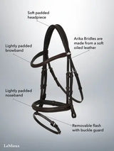 LeMieux Arika Flash Bridle Black/Silver Pony Black/Silver Flash Bridles