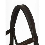 Dark brown lemieux arika flash bridle in supple oiled leather with stitched detailing flash bridle maximises fit