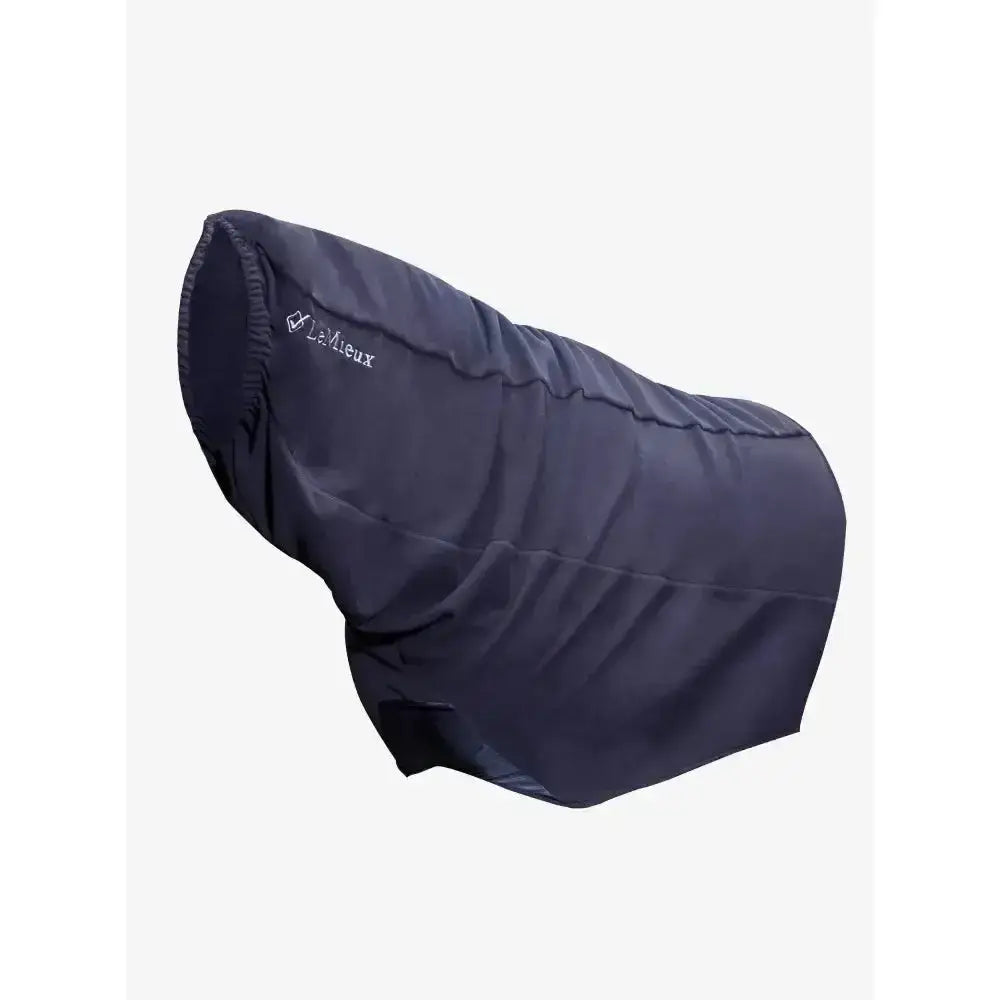 Dark navy lemieux arika fleece hood with smooth durable fabric and subtle stitching made from 240g polyester polar fleece