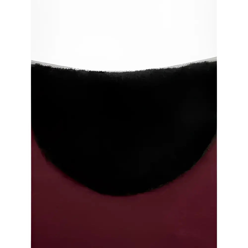 Black fabric collar detail of lemieux arika jersey-tek fleece rug in burgundy for horse comfort and warmth