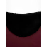 Black fabric collar detail of lemieux arika jersey-tek fleece rug in burgundy for horse comfort and warmth