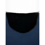 Black semi circular patch detail on lemieux arika jersey fleece rug navy with practical textured lining