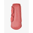 Red leather lemieux arika mesh brushing boots cranberry with mesh panels and adjustable straps for horse protection