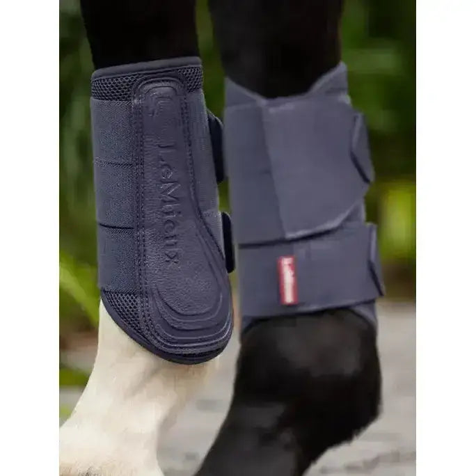 Dark gray lemieux arika mesh brushing boot with mesh panels and adjustable straps in brushing boots dusk blue style