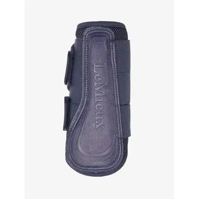 Black leather lemieux arika mesh brushing boots dusk blue with mesh panels and adjustable straps for protection