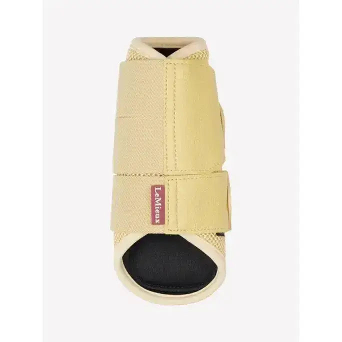 Beige lemieux arika mesh brushing boot with mesh panels and black padded interior for brushing boots mimosa use