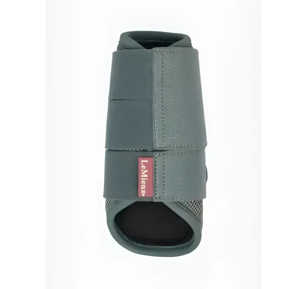 Gray lemieux arika mesh brushing boots petrol with textured fabric and mesh ventilation panels for horse hooves