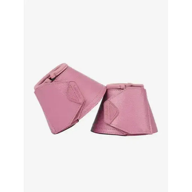 Pink leather lemieux arika reach boots peony with textured finish and embossed brand logo