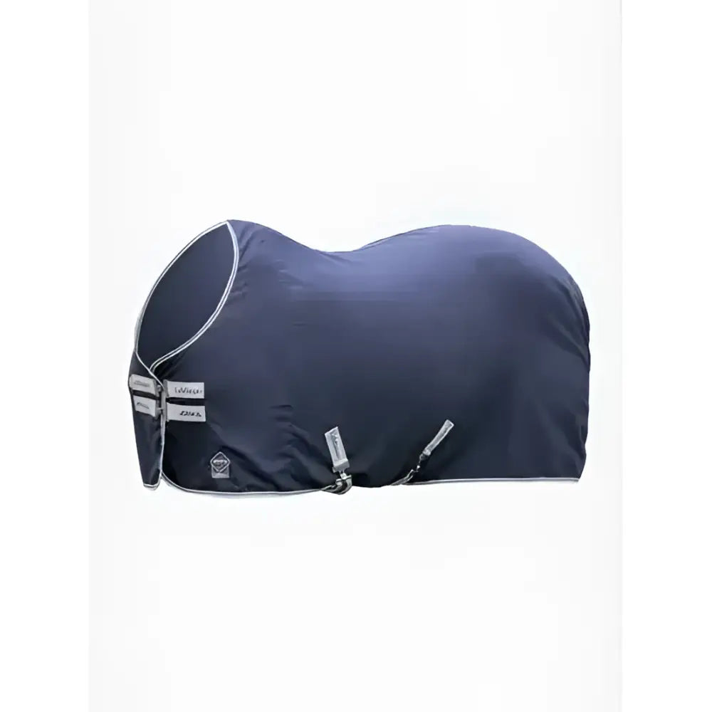 Navy blue lemieux arika stable sheet with white trim and silver buckles versatile stable sheet for horses