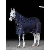 Dark navy lemieux arika stable-tek 200g quilted horse blanket with diamond ripstop outer and reflective trim