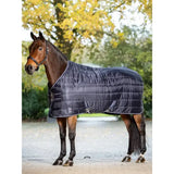 Dark blue lemieux arika stable-tek neck cover with silver trim diamond ripstop outer and adjustable straps