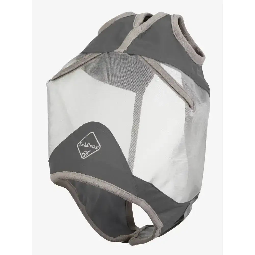 Gray and white mesh lemieux armourshield pro standard fly mask with reinforced edges and bamboo lining strips