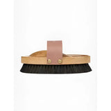 Lemlieux artisan lambswool body brush with natural lambskin black bristles and brown wood handle for smooth grooming