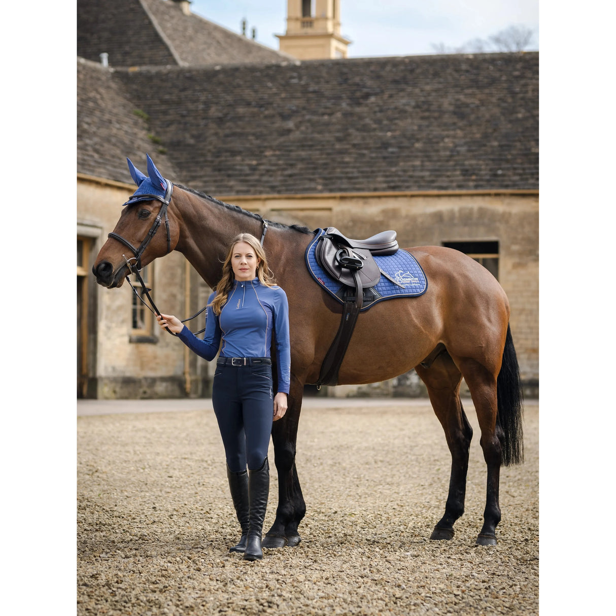 LeMieux Badminton Close Contact Square Blue Badminton Blue Large Saddle Pads