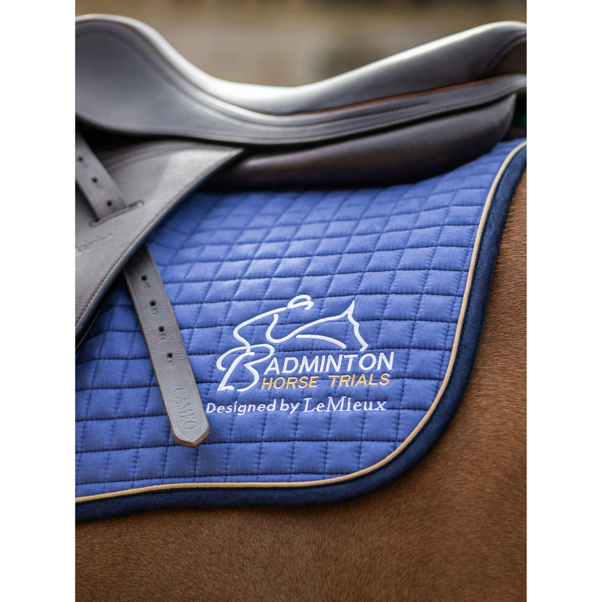 LeMieux Badminton Close Contact Square Blue Badminton Blue Large Saddle Pads