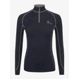 Black lemieux base layer rider top with quarter zip gray stitching and subtle chest logo perfect for matching heaven
