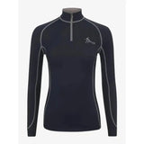 Black lemieux base layer rider top with quarter zip gray stitching and subtle chest logo perfect for matching heaven