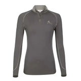 Lemieux base layer slate grey long-sleeved performance top with subtle white stitching and quarter-zip collar perfect for matching heaven