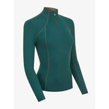 Teal lemieux base layer spruce long-sleeved high-neck zip-up top with subtle seam detailing for unrestricted comfort
