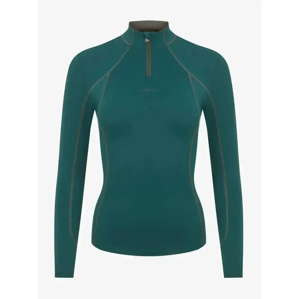 Teal lemieux base layer spruce long-sleeved quarter-zip top with subtle seam detailing for unrestricted comfort