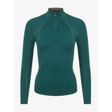 Teal lemieux base layer spruce long-sleeved quarter-zip top with subtle seam detailing for unrestricted comfort