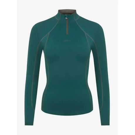 Teal lemieux base layer spruce long-sleeved quarter-zip top with subtle seam detailing for unrestricted comfort