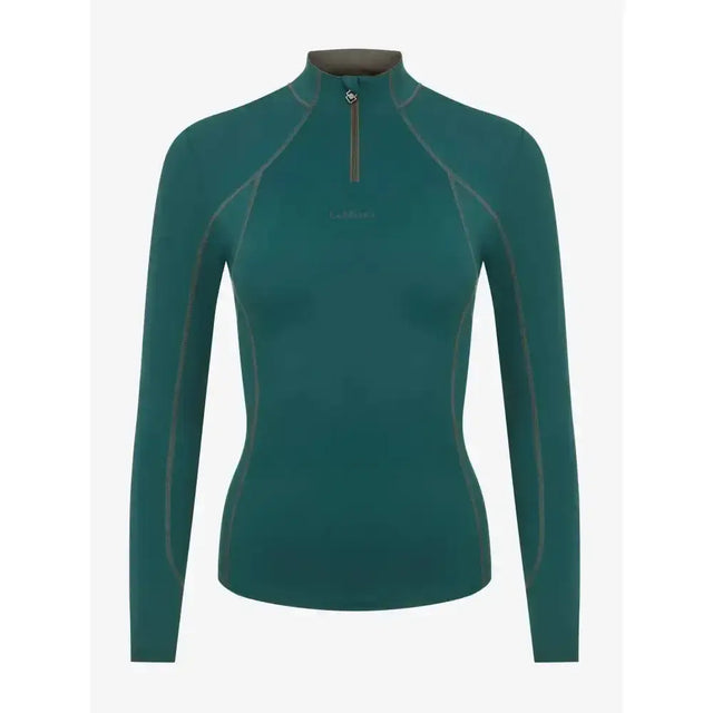 Teal lemieux base layer spruce long-sleeved quarter-zip top with subtle seam detailing for unrestricted comfort