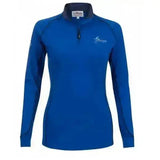 Vibrant royal blue lemieux base layers benetton long-sleeved quarter-zip top with embroidered logo and contrasting collar perfect for matching heaven