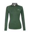 Dark green lemieux base layers rider base layer with long sleeves quarter zip and subtle gray stitching accents