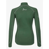 Dark green lemieux base layers hunter long-sleeved rider base layer with high collar and subtle gray stitching