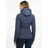 Navy blue quilted hooded hybrid jacket dusk by lemieux brioney hybrid jacket perfect for cool weather layering