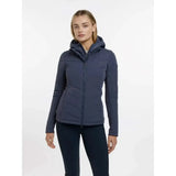 Dark blue quilted hooded lemieux brioney hybrid jacket dusk with sleek modern design for cool weather use