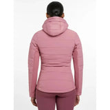 A soft pink quilted hooded lemieux brioney hybrid jacket with a sleek fitted design hybrid jacket peony style