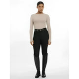 A sleek lemieux britney seamless almond long sleeve top with a ribbed texture and round neckline