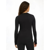 Black lemieux britney seamless long sleeve thermal base layer top with long sleeves for cold weather layering