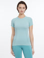 Lemieux Britney Seamless Short Sleeve Top Aqua Aqua UK 6 T Shirt