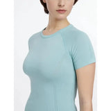 Lemieux Britney Seamless Short Sleeve Top Aqua Aqua UK 6 T Shirts