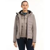 Gray hooded Lemieux Brooke Waterproof Hybrid Jacket with layered design for winter wear