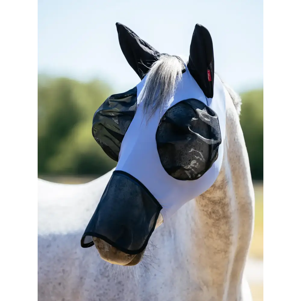 Lemieux Bug Relief Full Fly Mask Powder Blue Powder Blue X-Small Lycra Fly Masks