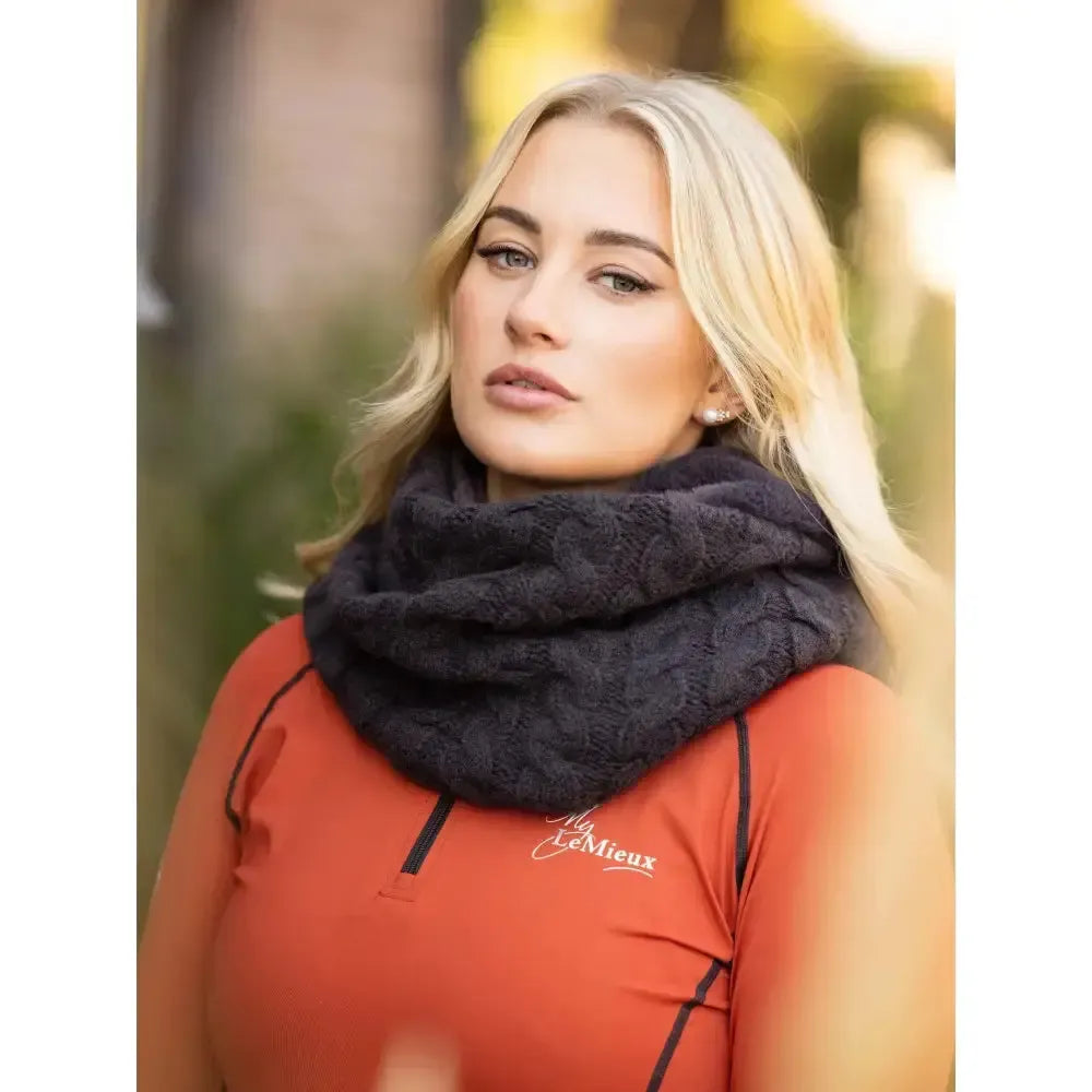 LeMieux Cable Knit Snood Liquorice One Size Headwear & Neckwear