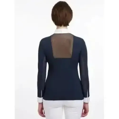 LeMieux Camille Long Sleeve Show Shirt Navy UK 6 Navy Show Shirts