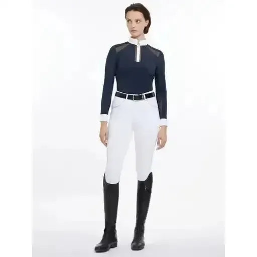 LeMieux Camille Long Sleeve Show Shirt Navy UK 6 Navy Show Shirts