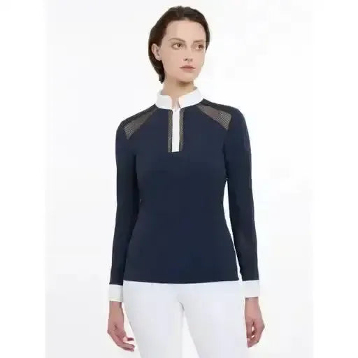 LeMieux Camille Long Sleeve Show Shirt Navy Navy UK 6 Show Shirts